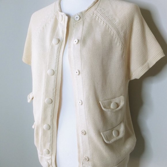Gap Beige Button Up Sweater - Size Small - Picture 2 of 6